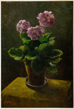 Collezione Assicoop Unipol, inv. n° 963: 
Noelqui Quintavalle(1893 - 1973); “Primula viola in