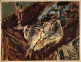 Collezione Assicoop Unipol, inv. n° 978: 
Filippo De Pisis (1896 - 1956); “Pesci e bicchiere”