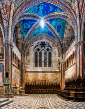 Assisi, Basilica superiore di San Francesco: veduta del transetto meridionale con il ciclo di