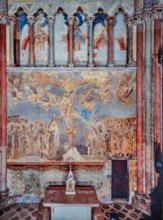Assisi, Basilica superiore di San Francesco, transetto meridionale, parete est: veduta della grande