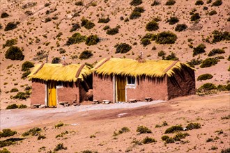 Maisons à Machuca, désert d'Atacama, Chili et Bolivie