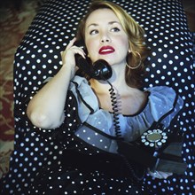 Polka Dot Woman on the Phone