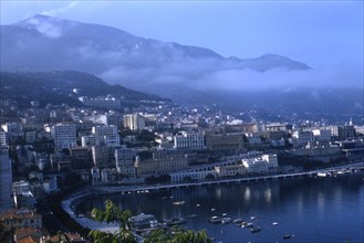 View of Monaco and Mediterranean Sea, 1956