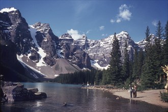 Ten Peaks and Moraine Lake, Banff National Park, Alberta, British Columbia, Canada, 1968