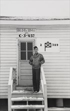 Soldier, Outdoor Portrait, WWII, HQ 2nd Battalion, 389th Infantry, US Army Military Base, Indiana, USA, 1942