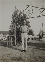 Soldier in Uniform, Portrait, WWII, 325th Infantry, US Army Military Base, Camp Claiborne, Louisiana, USA, 1942