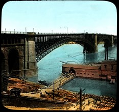 The Magnificent Eads Bridge, St. Louis, Missouri, USA, Magic Lantern Slide, circa 1910