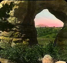 Phoebe's Arch, Palmer Lake, Colorado, USA, Magic Lantern Slide, circa 1910