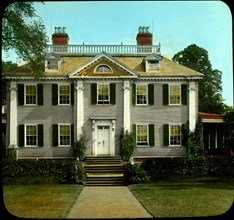 Longfellow's Home, Cambridge, Massachusetts, USA, Magic Lantern Slide, circa 1910