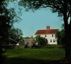 Birthplace Home of John Greenleaf Whittier, Haverhill, Massachusetts, USA, Magic Lantern Slide, circa 1910