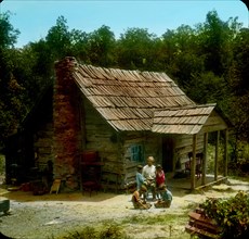 Mountaineer's Cabin, Cumberland Gap, Tennessee, USA, Magic Lantern Slide, circa 1910