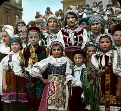 Children in Native Costume, Prague, Bohemia, Magic Lantern Slide, circa 1920