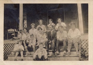 Family Portrait on Front Steps, North Carolina, USA, circa 1920's
