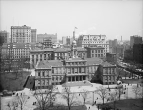 City Hall, High Angle view, New York City, New York, USA, Detroit Publishing Company, 1904