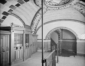 Ticket office, City Hall subway station, New York City, New York, USA, Detroit Publishing Company, 1903