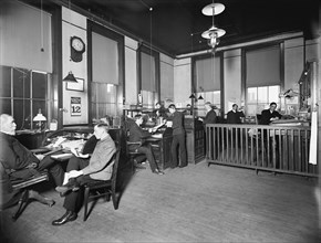 Men Working in Office, Leland & Faulconer Manufacturing Co., Detroit, Michigan, USA, Detroit Publishing Company, 1903