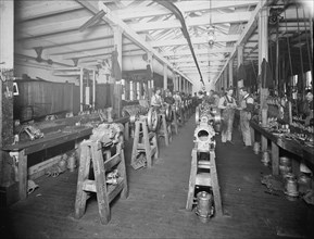 Men Working in Assembling Room, Leland & Faulconer Manufacturing Co., Detroit, Michigan, USA, Detroit Publishing Company, 1903