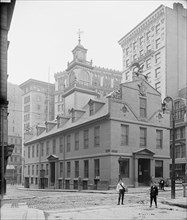 Old State House from Washington St., Boston, Massachusetts, USA, Detroit Publishing Company, 1905