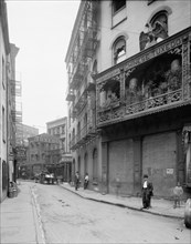 Street Scene, Doyers Street, Chinatown, New York City, New York, USA, Detroit Publishing Company, 1905