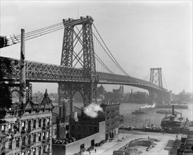 Williamsburg Bridge, New York City, New York, USA, Detroit Publishing Company, 1905