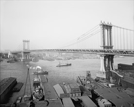 Manhattan Bridge, New York City, New York, USA, Detroit Publishing Company, 1910