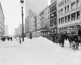 Blockaded Transportation after Snow Storm, 23rd Street, New York City, New York, USA, Detroit Publishing Company, 1905