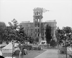 Ruins of Hall of Justice, Portsmouth Square, after Earthquake, San Francisco, California, USA, Detroit Publishing Company, 1906