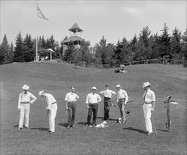 Group of Men Golfing, Mountain Golf Club, White Mountains, New Hampshire, USA, Detroit Publishing Company, 1900