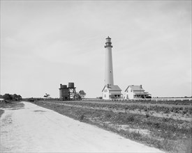 Lighthouse, Cape May, New Jersey, USA, Detroit Publishing Company, 1910