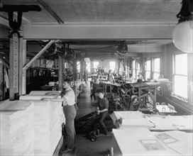 Workers in Press room, Richmond & Backus Company Print Shop, Detroit, Michigan, USA, Detroit, Michigan, USA, 1902
