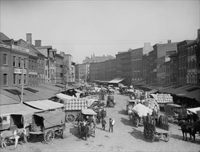Street Scene, Dock Street, Philadelphia, Pennsylvania, USA, Detroit Publishing Company, 1908