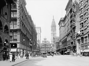 Market Street, West from Eleventh, Philadelphia, Pennsylvania, USA, Detroit Publishing Company, 1915
