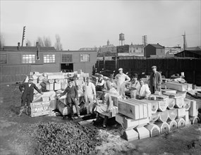 Portrait of Workers in Stone-Cutting Yard, Detroit, Michigan, USA, Detroit Publishing Company, 1910