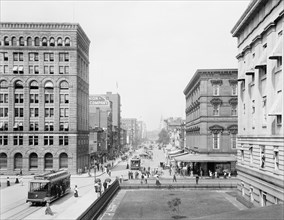 F Street, Looking Toward Department of the Treasury, Washington, DC, USA, Detroit Publishing Company, 1908