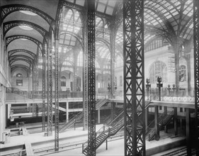 Track Level and Concourse, Pennsylvania Station, New York City, New York, USA, Detroit Publishing Company, 1910