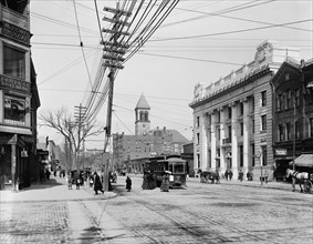 Central Square and Massachusetts Avenue, Cambridge, Massachusetts, USA, Detroit Publishing Company, 1915