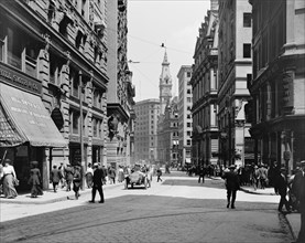 Milk Street, Boston, Massachusetts, USA, Detroit Publishing Company, 1915