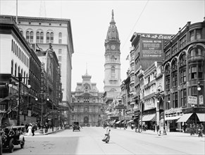 Market Street, West from 12th, Philadelphia, Pennsylvania, USA, Detroit Publishing Company, 1915