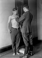 Recruit Being Examined by Doctor, U.S. Army Physical Examination, Harris & Ewing, 1917