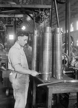 Worker Manufacturing Torpedoes at Navy Yard, Washington DC, USA, Harris & Ewing, 1939