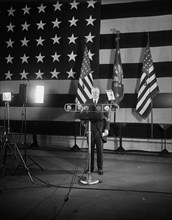 U.S. President Herbert Hoover Making Armistice Day Address at American Legion Exercises, Washington DC, USA, Harris & Ewing, November 11, 1929