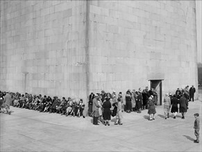 Group of People Waiting in Line at Base of Washington Monument, Washington DC, USA, Harris & Ewing, 1930