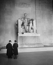 Georges Clemenceau and Jean Jules Jusserand at Lincoln Memorial, Washington DC, USA, Harris & Ewing, December 5, 1922