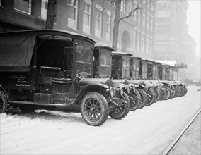 Row of Delivery Trucks, Washington DC, USA, Harris & Ewing, 1923