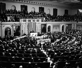 President Franklin Roosevelt Addressing 74th Congress, Washington DC, USA, 1935