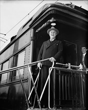 U.S. President Franklin Roosevelt Returning From Hyde Park, New York, via Train, Washington DC, USA, Harris & Ewing, 1935