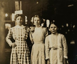 Portrait of Three Young Girls Working at Cannery, Seaford, Delaware, USA, Lewis Hine, 1910