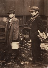 Two Boys Going to Work at 5pm, Sheeny Joe's Glass House, Pittsburgh, Pennsylvania, USA, Lewis Hine, 1913