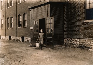 Young Boy Carrying Water Bucket at Furniture Factory, Indianapolis, Indiana, USA, Lewis Hine, 1908