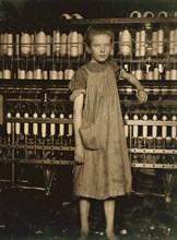 Portrait of Young Girl Working as Spinner at Cotton Mill, Vermont, USA, Lewis Hine, 1910